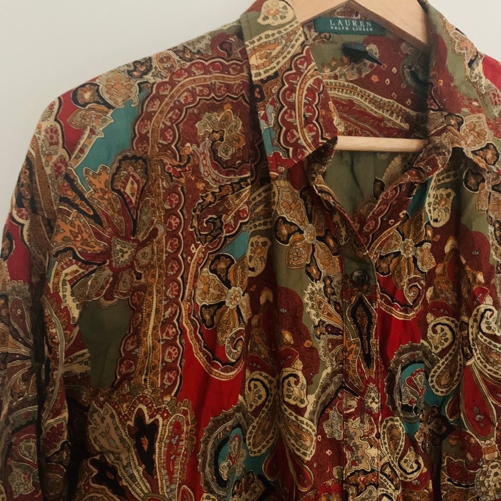 Ralph Lauren women’s paisley button down XL
